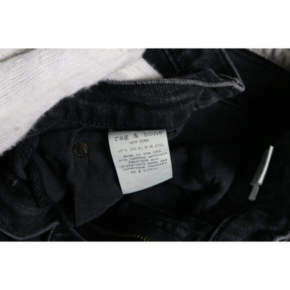 Rag and Bone Jeans Womens 25 Black High Rise Ankle Skinny Distressed Denim - Picture 6 of 8
